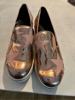 Stella McCartney Rose Gold Metallic Star Slip-On Mules